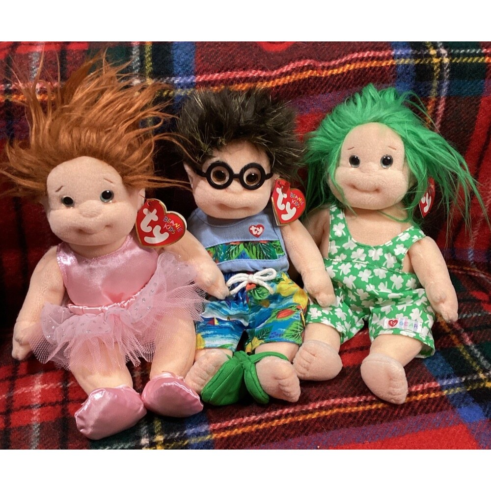 Beanie Kids Ty Surfer Specs Ballerina Ginger Shenanigan Green Hair Vintage 1990s